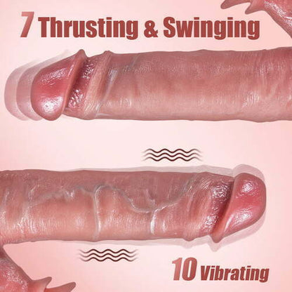 Don Juan - Vibrating Clitoral Stimulation Heating 7 Thrusting & Swinging 10 Vibrating Lifelike Dildo 8.58 in